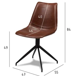 2er Kunstlederstuhl-Set in Braun - Enyet (2er Set)^Wohnen Discount