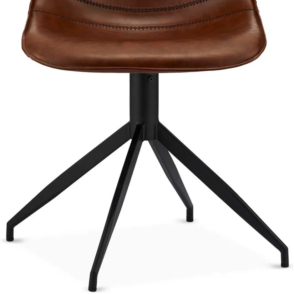 2er Kunstlederstuhl-Set in Braun - Enyet (2er Set)^Wohnen Discount