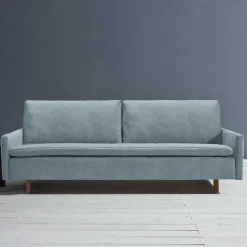 3er Schlafcouch in Hellblau mit Eiche - Eterna^Wohnen Best