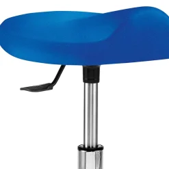 Ergonomischer Drehhocker in Blau Stoff - Olinendra^Wohnen New