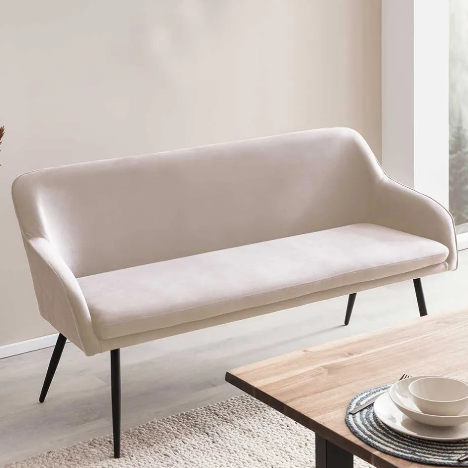 Essbank in Cremeweiß mit Schwarz - Tamba^Wohnen Clearance