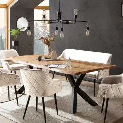 Essbank in Cremeweiß mit Schwarz - Tamba^Wohnen Clearance