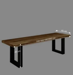 Wohnen Essbank Manzey aus Wildeiche Massivholz