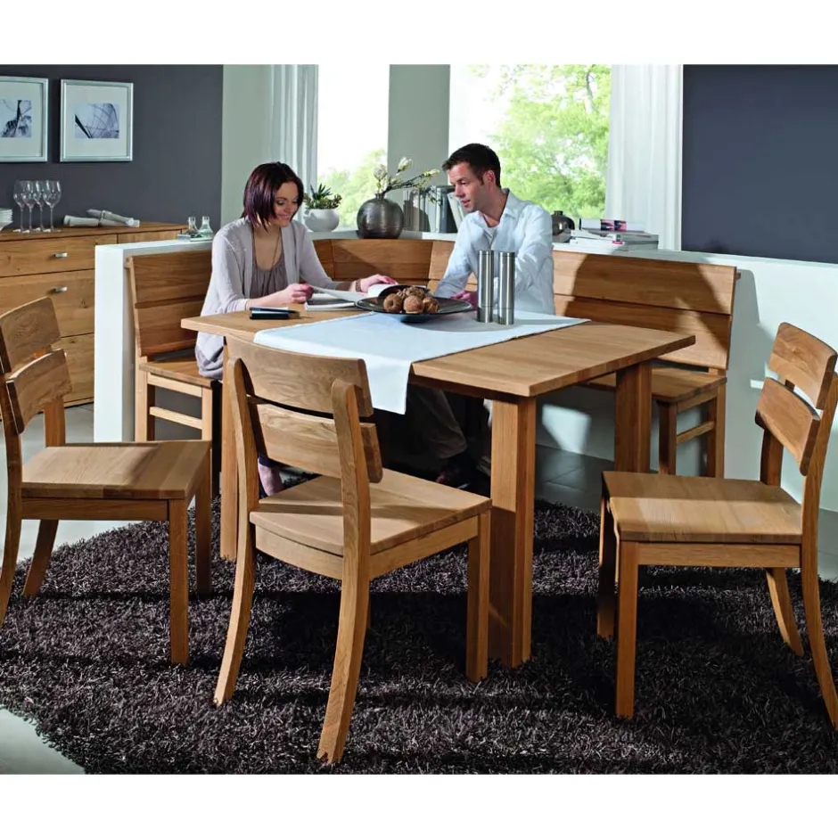 Wohnen Essecke Lessina aus Wildeiche Massivholz (fünfteilig)