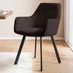 Essgruppe in Braun mit Schwarz - Mikava (fünfteilig)^Wohnen New