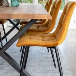 Essgruppe mit gelben Stühlen - Valco (siebenteilig)^Wohnen Clearance