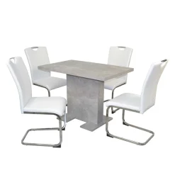 Essgruppe mit mit Betonoptik Tisch - Zyana (fünfteilig)^Wohnen Clearance