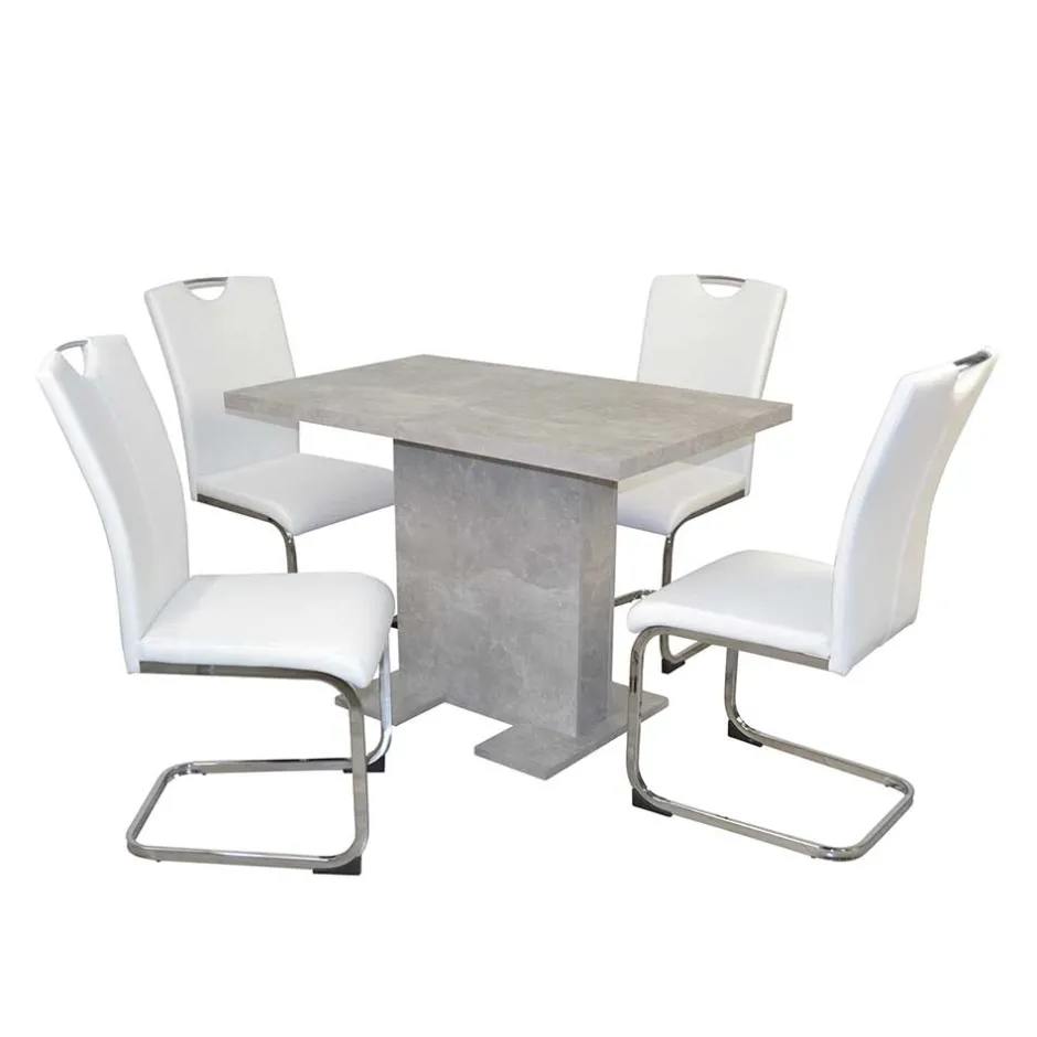 Essgruppe mit mit Betonoptik Tisch - Zyana (fünfteilig)^Wohnen Clearance