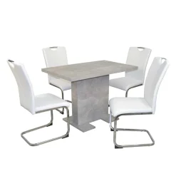 Essgruppe mit mit Betonoptik Tisch - Zyana (fünfteilig)^Wohnen Clearance