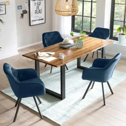 Wohnen Essgruppe mit Tischsesseln Set - Bills (fünfteilig)