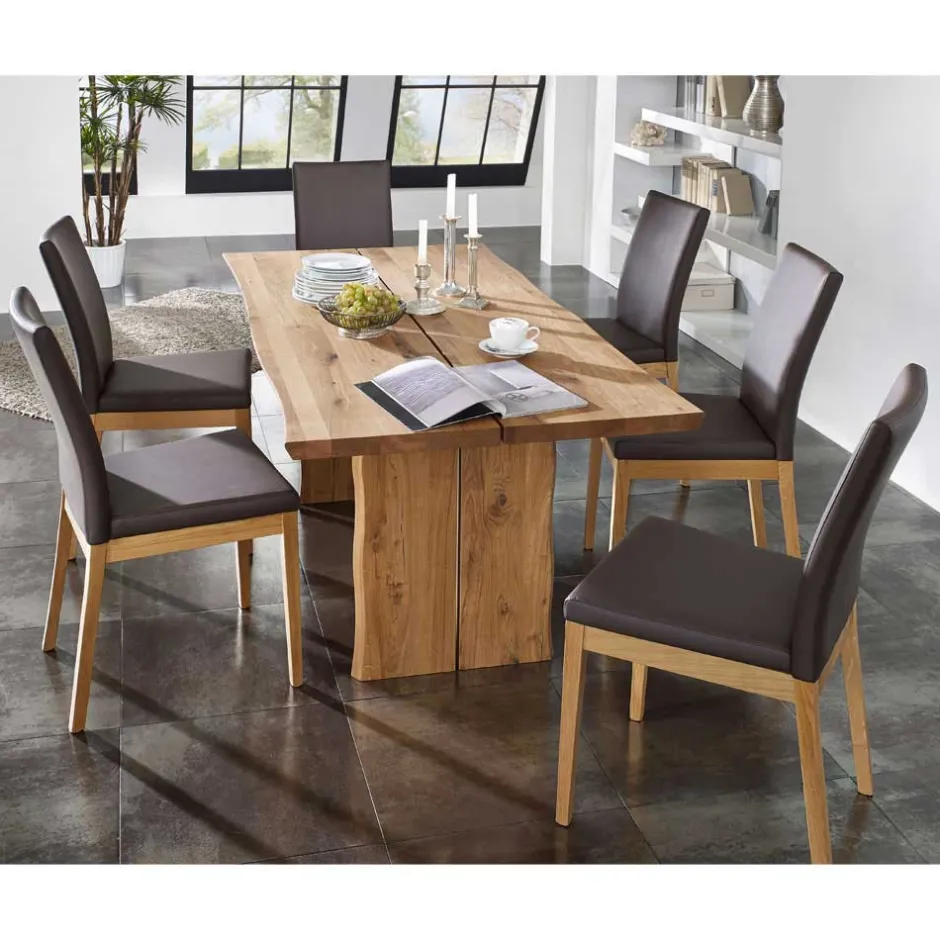 Essgruppe Sympatia aus Wildeiche Massivholz (siebenteilig)^Wohnen New