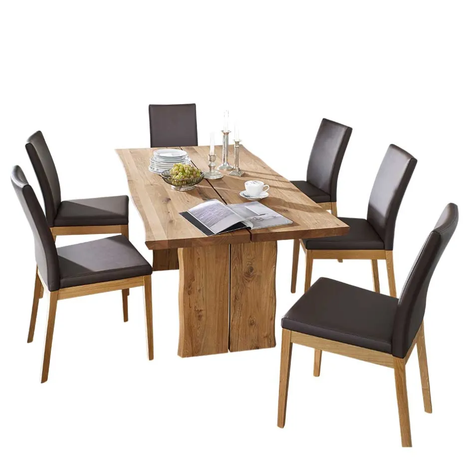 Essgruppe Sympatia aus Wildeiche Massivholz (siebenteilig)^Wohnen New