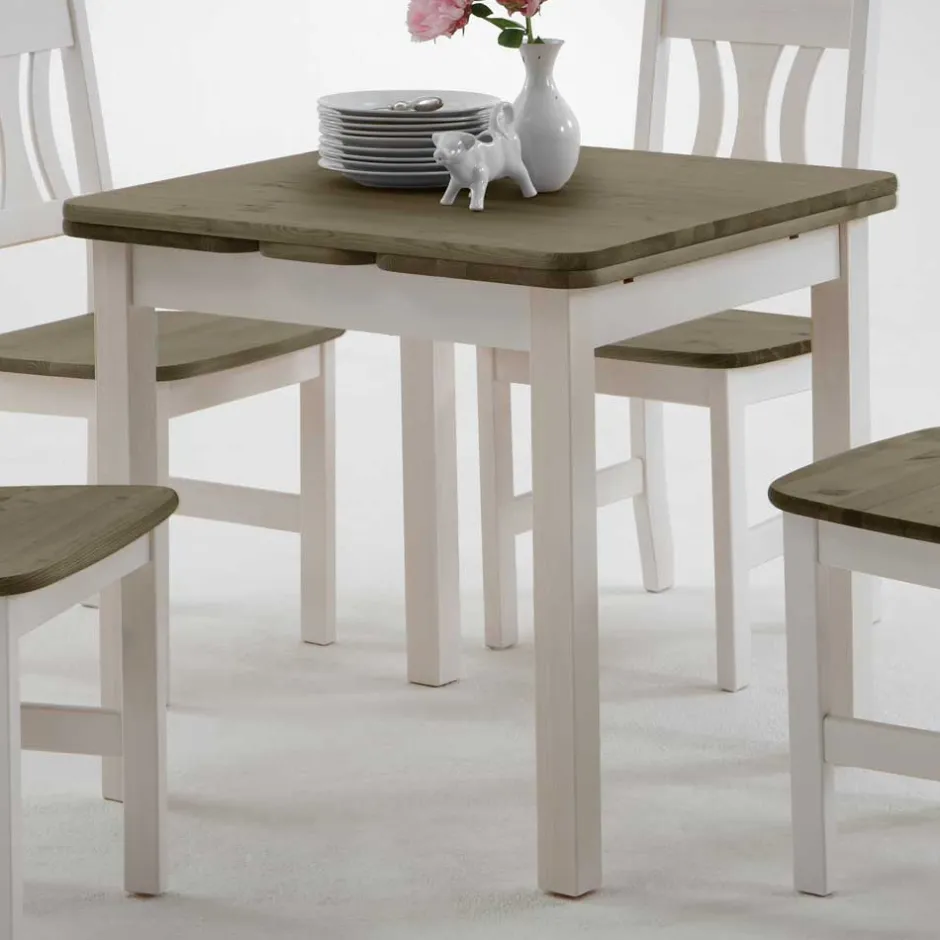 Essgruppe Zamaiko in Weiß Grau Landhaus (fünfteilig)^Wohnen Outlet