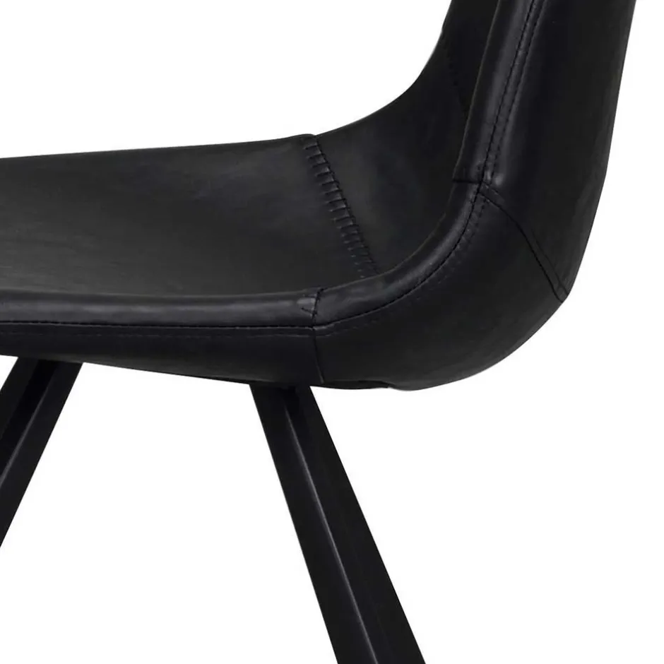 Wohnen Esstisch & 6 schwarze Stühle - Flints (siebenteilig)