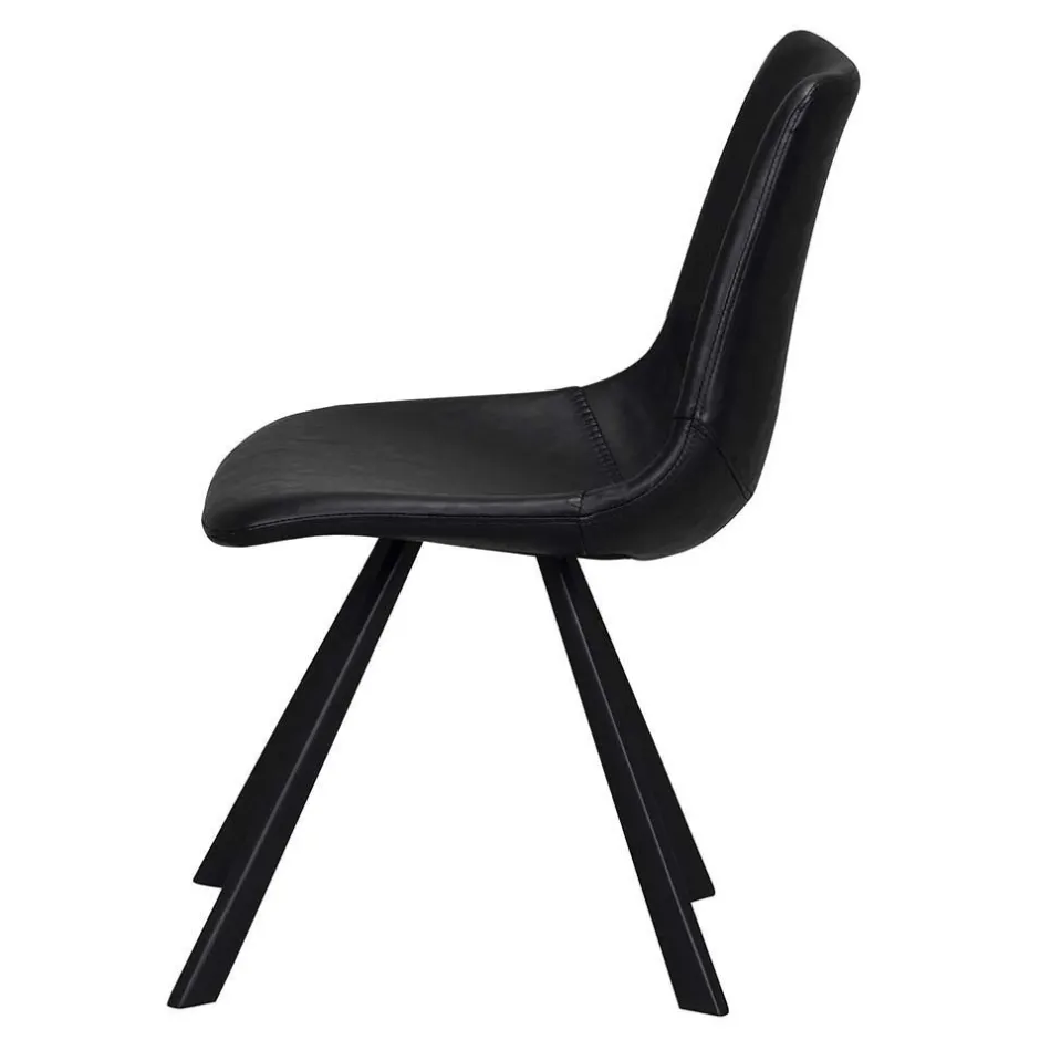 Wohnen Esstisch & 6 schwarze Stühle - Flints (siebenteilig)