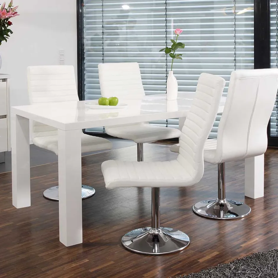 Esstisch & Drehstühle in Weiß - Fascinationa (fünfteilig)^Wohnen Discount