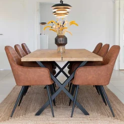 Esstisch & Kunstleder Armlehnstühle - Jimma (siebenteilig)^Wohnen Discount