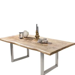 Esstisch aus Mango Holz mit Baumkante - Matic^Wohnen Best