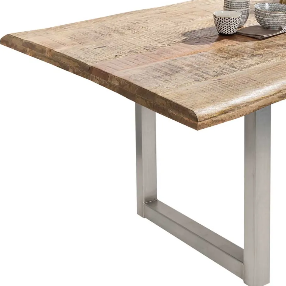 Esstisch aus Mango Holz mit Baumkante - Matic^Wohnen Best
