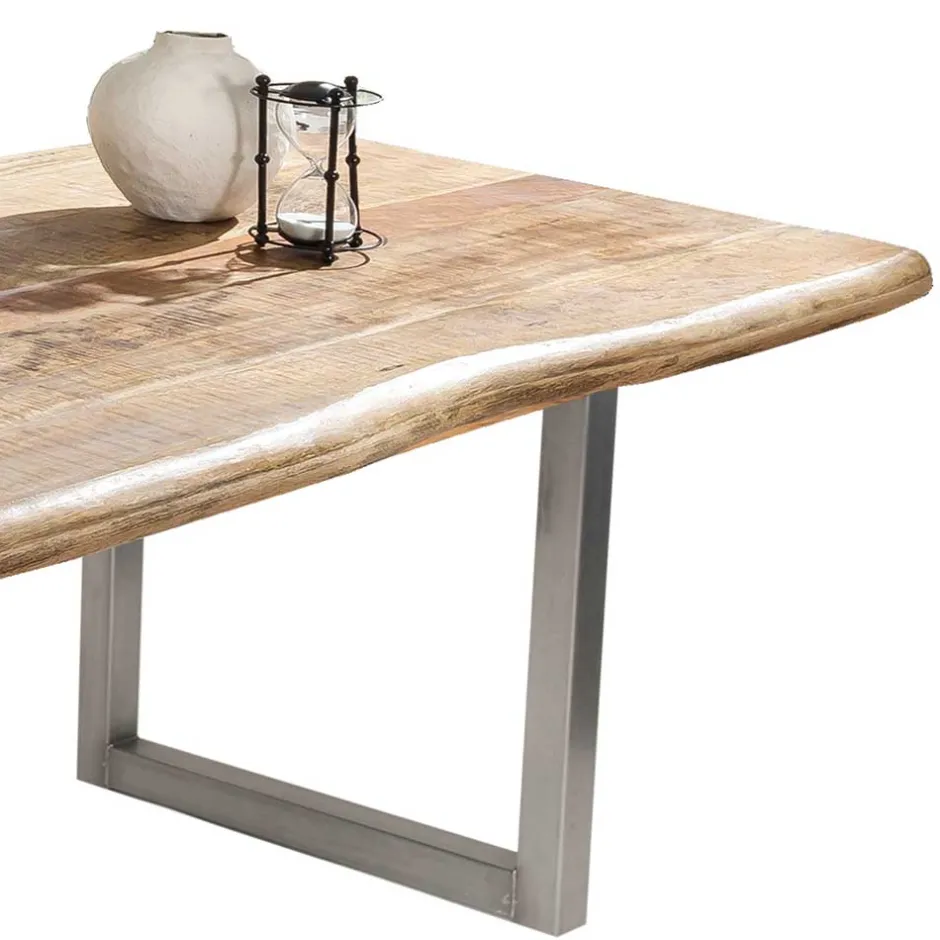 Esstisch aus Mango Holz mit Baumkante - Matic^Wohnen Best