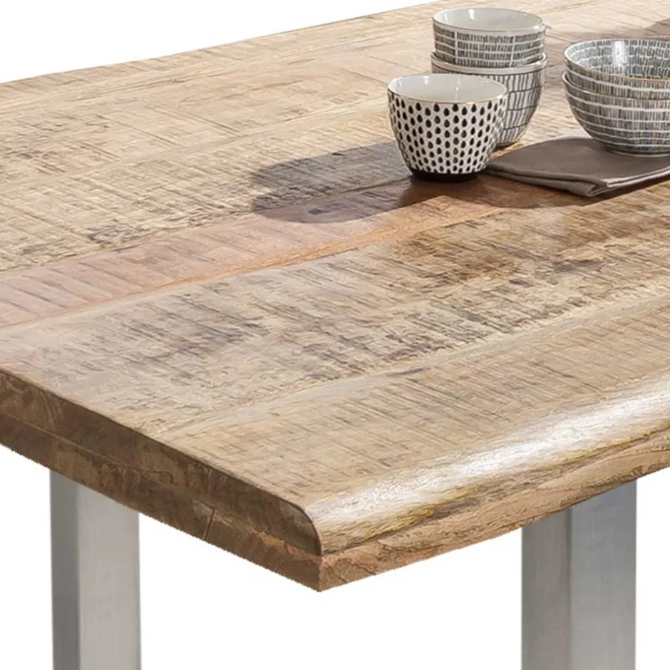 Esstisch aus Mango Holz mit Baumkante - Matic^Wohnen Best