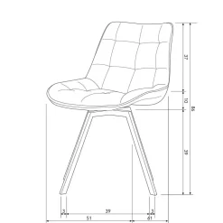 Wohnen Esstisch Drehstuhl aus Boucle Stoff - Seymour (2er Set)