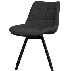 Wohnen Esstisch Drehstuhl aus Boucle Stoff - Seymour (2er Set)
