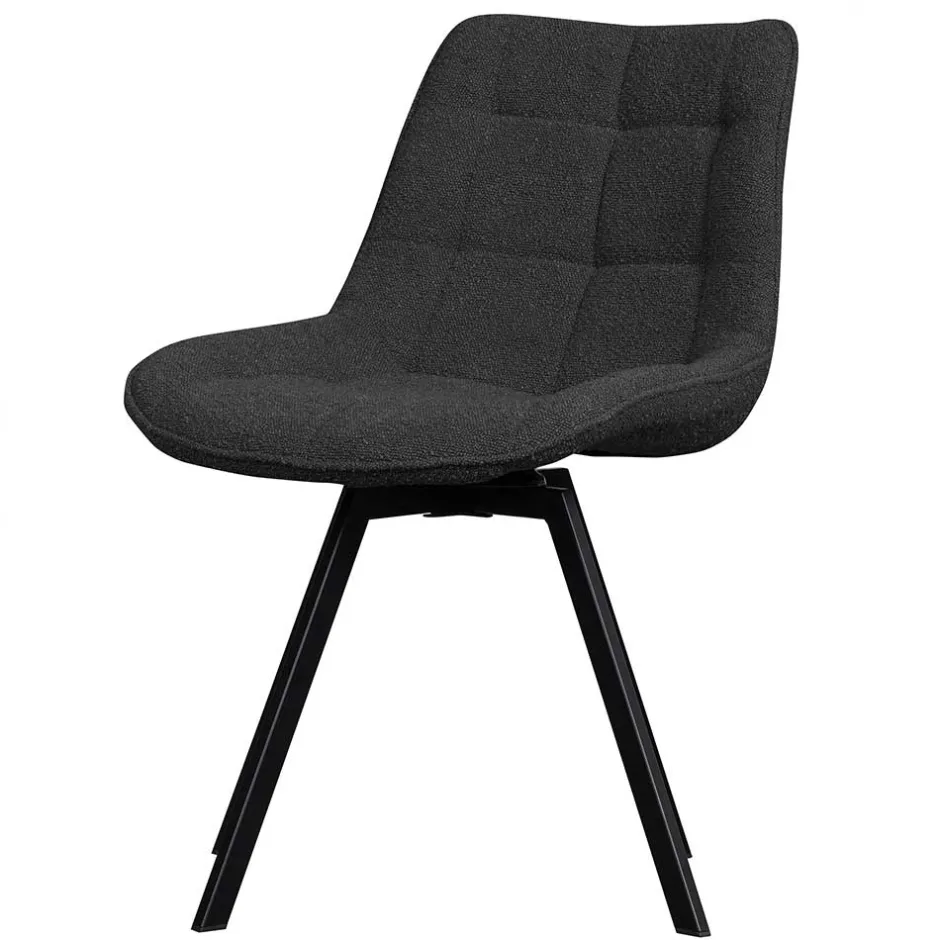 Wohnen Esstisch Drehstuhl aus Boucle Stoff - Seymour (2er Set)