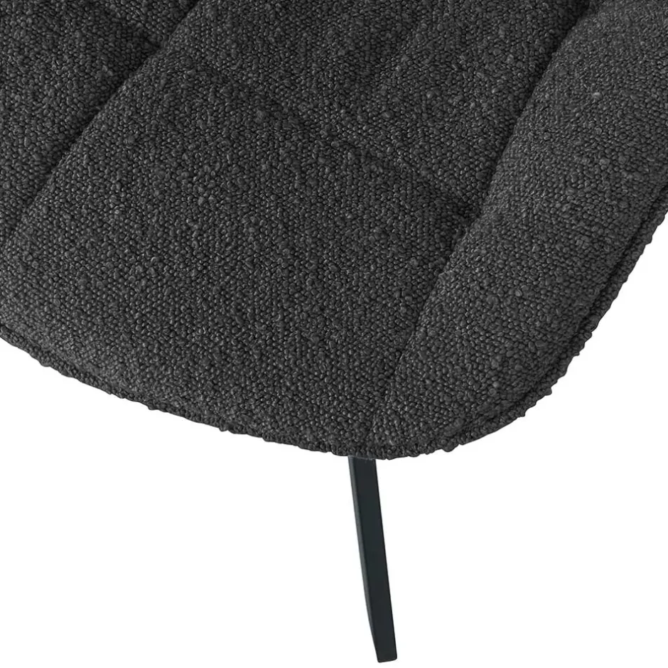 Wohnen Esstisch Drehstuhl aus Boucle Stoff - Seymour (2er Set)