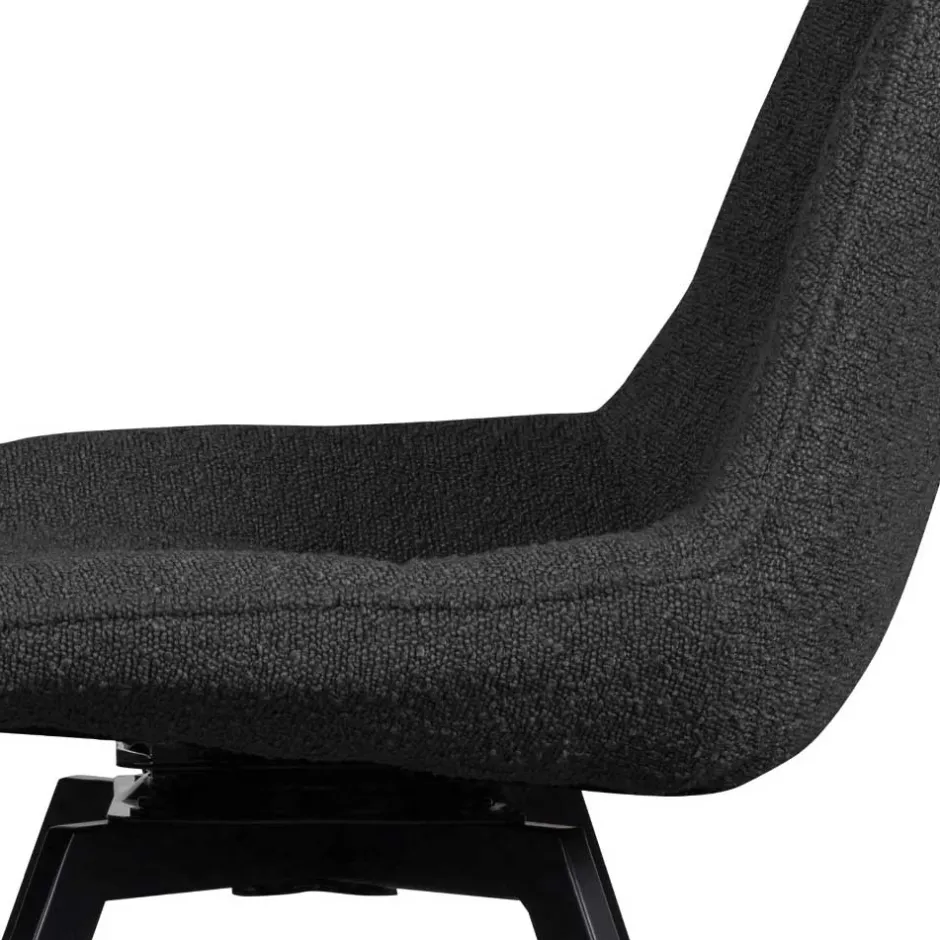 Wohnen Esstisch Drehstuhl aus Boucle Stoff - Seymour (2er Set)