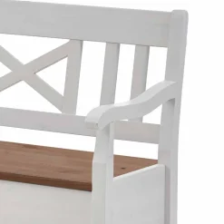 Wohnen Esstisch Eckbank Barlad aus Kiefernholz Weiß mit Braun