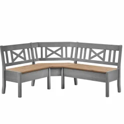 Wohnen Esstisch Eckbank Jytte in Grau Kiefer massiv