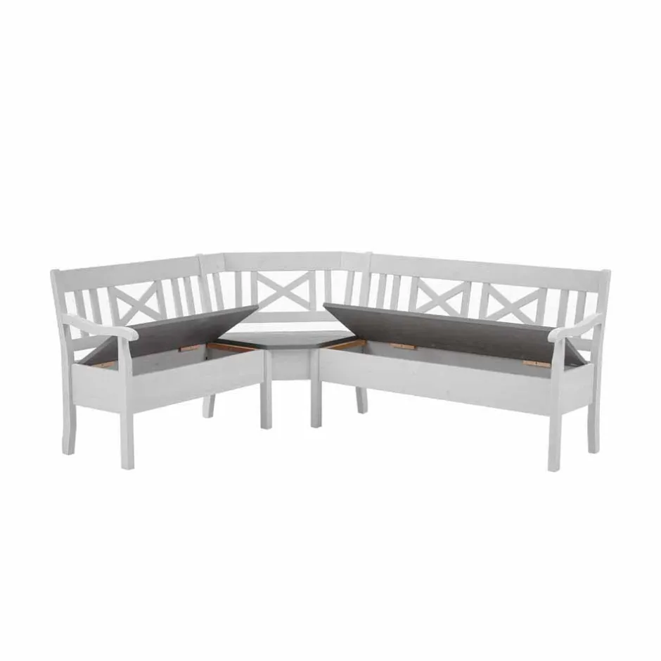 Esstisch Eckbank Yoan in Weiß Grau^Wohnen Best