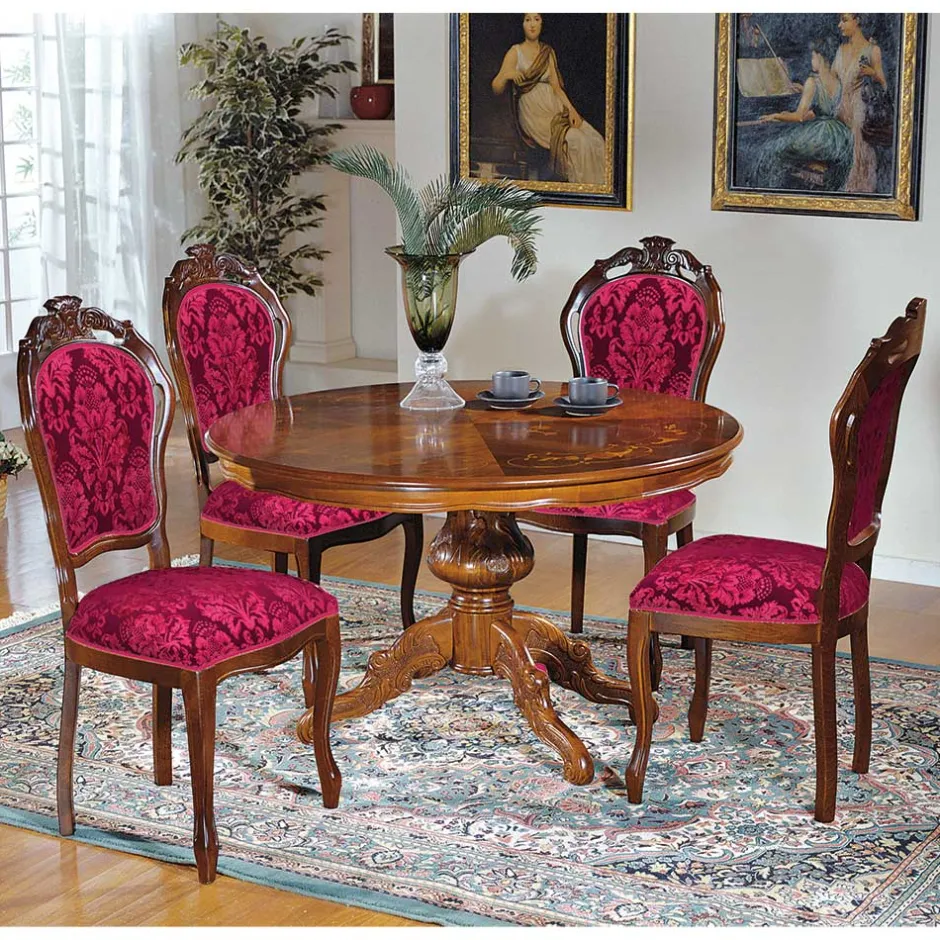 Wohnen Esstisch Gruppe im Barock Stil - Vennezo (fünfteilig)