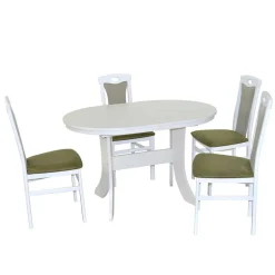 Esstisch Kombi in Weiß & Grün - Cynthia (fünfteilig)^Wohnen Clearance