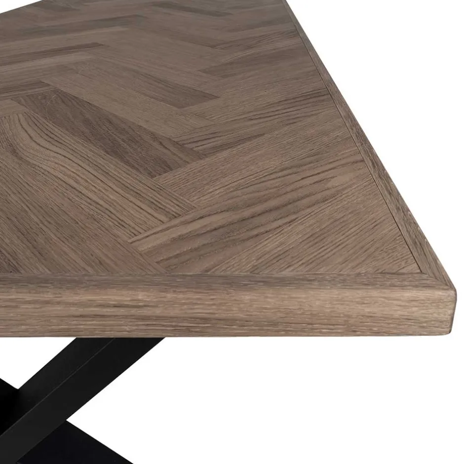 Wohnen Esstisch mit Eiche Furnier in Rauchfarben - Leya