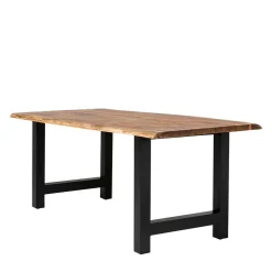 Esstisch mit H-Gestell und Baumkanten Platte - Polardia^Wohnen