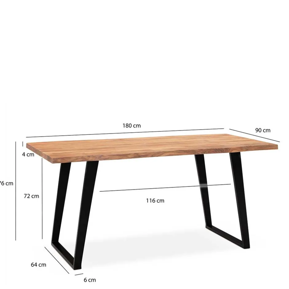 Wohnen Esstisch mit schrägen U-Beinen - Alice