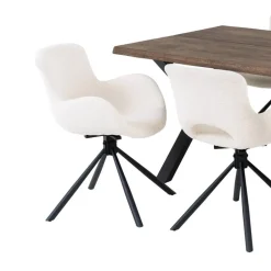 Wohnen Esstisch mit Tischsesseln drehbar als Set - Ceolata (siebenteilig)