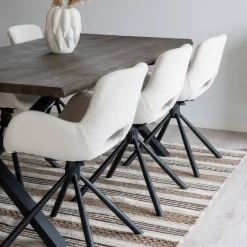 Wohnen Esstisch mit Tischsesseln drehbar als Set - Ceolata (siebenteilig)