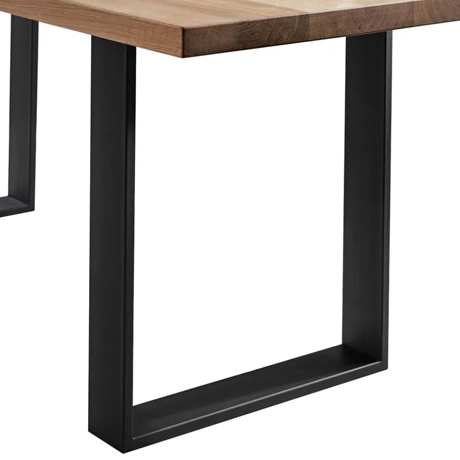 Wohnen Esstisch mit U-Beinen aus schwarzem Stahl - Theo