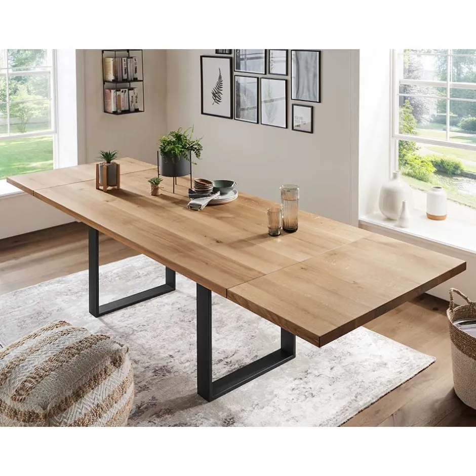 Wohnen Esstisch mit U-Beinen aus schwarzem Stahl - Theo