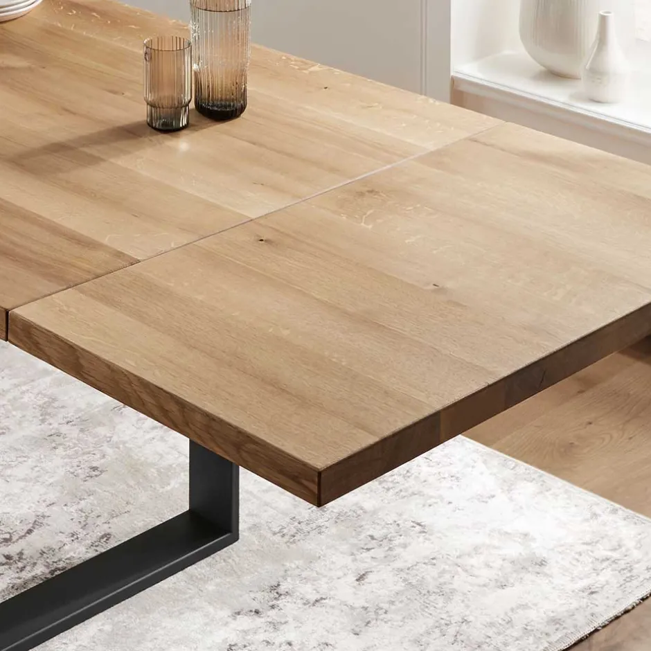 Wohnen Esstisch mit U-Beinen aus schwarzem Stahl - Theo