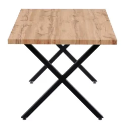 Wohnen Esstisch mit X-Beinen plus 4 Stühle - Lamon (fünfteilig)