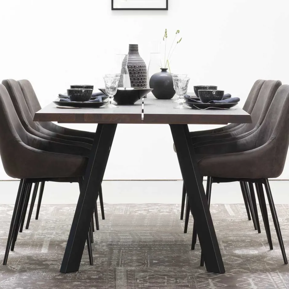 Wohnen Esstisch Namac in Rauchfarben Schwarz