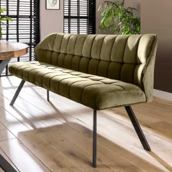 Esstisch Polsterbank in Oliv Grün Samt - Deway^Wohnen Best