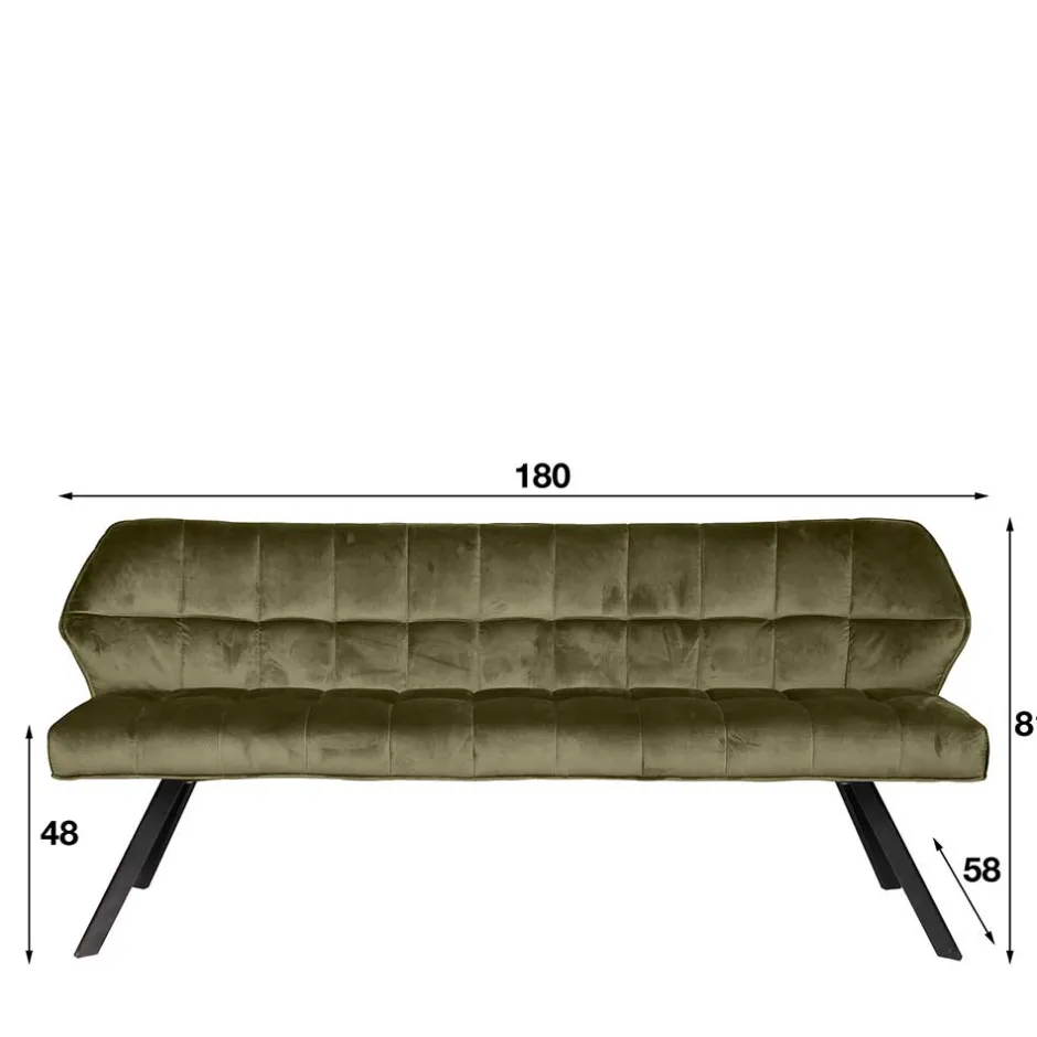 Esstisch Polsterbank in Oliv Grün Samt - Deway^Wohnen Best