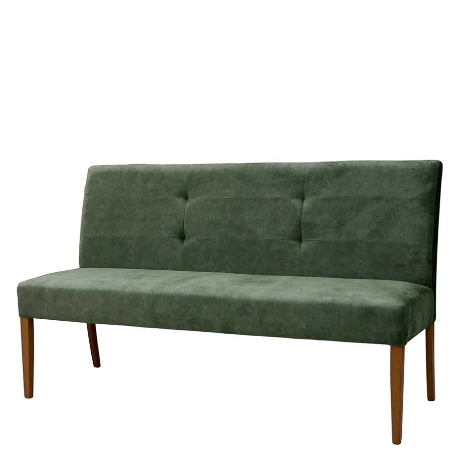 Wohnen Esstisch Polsterbank mit Lehne in Graugrün - Boxton