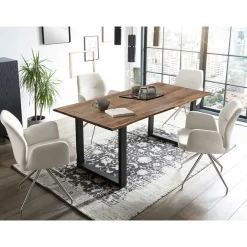 Wohnen Esstisch Sitzgruppe modern - Damiette (fünfteilig)