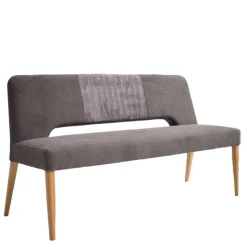 Wohnen Esstisch Sofa Bank in Dunkelgrau Stoff Velours - Merka